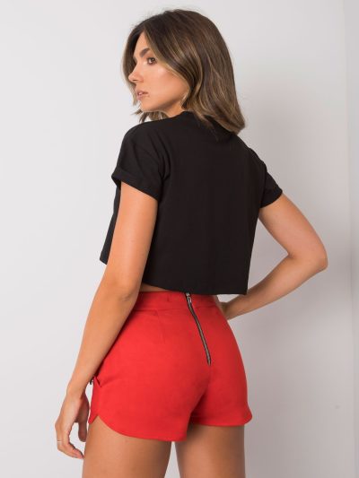 Czarny krótki t-shirt z krótkim rękawem - obrazek 6