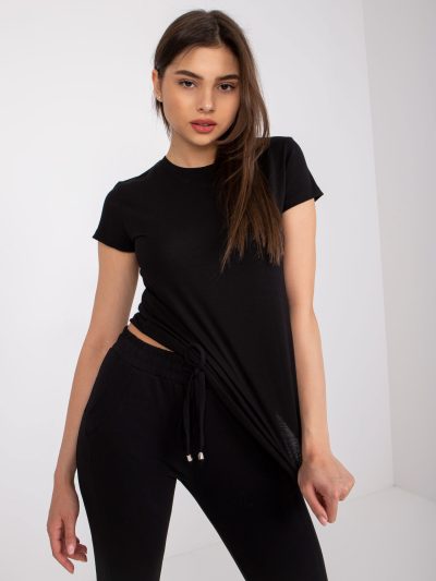 Czarny t-shirt basic - obrazek 5
