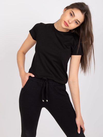 Czarny t-shirt basic - obrazek 4