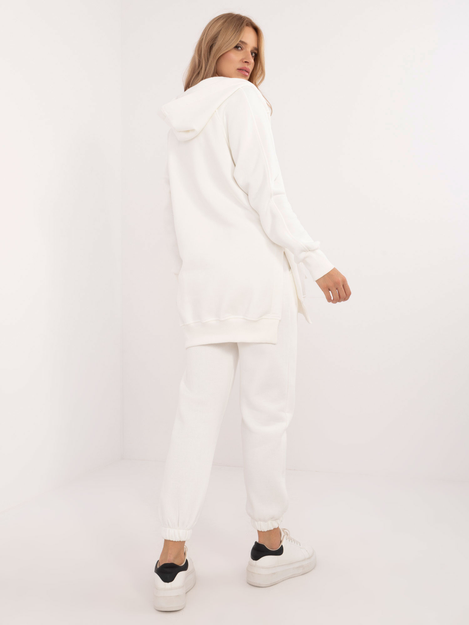 Ecru 3-częściowy komplet dresowy basic: top + bluza + spodnie - obrazek 5