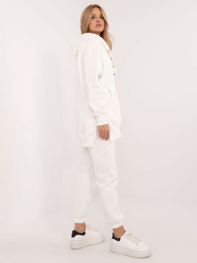 Ecru 3-częściowy komplet dresowy basic: top + bluza + spodnie - obrazek 6